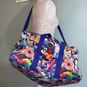Like new large Iscream space junk print weekender Duffel Bag